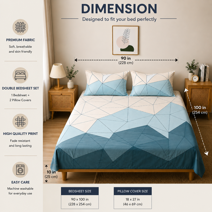 Kids Cheerful Geometric Print Bedsheet