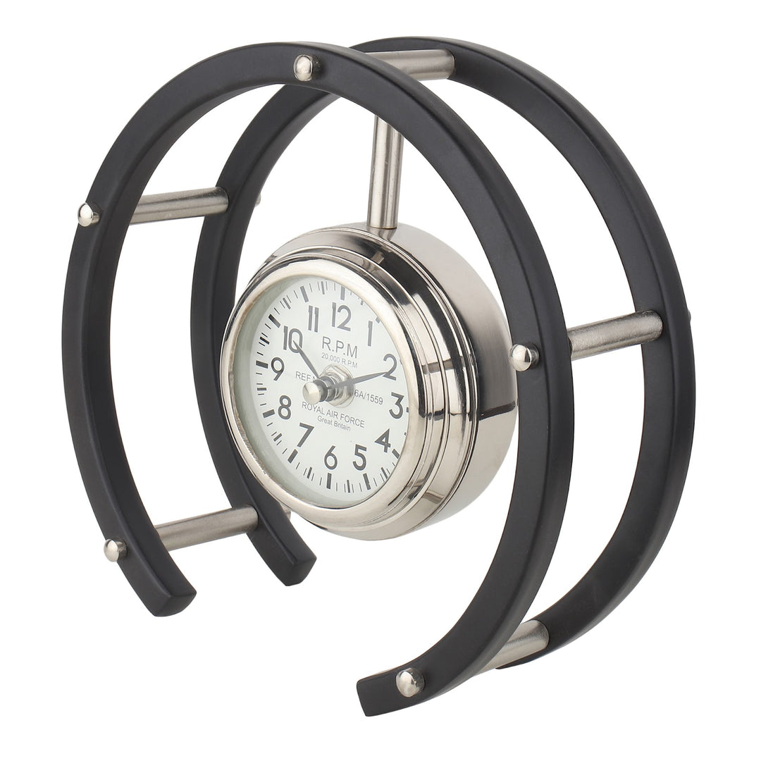 Expobazaar Luna Serenade Silver Steel Table Clock