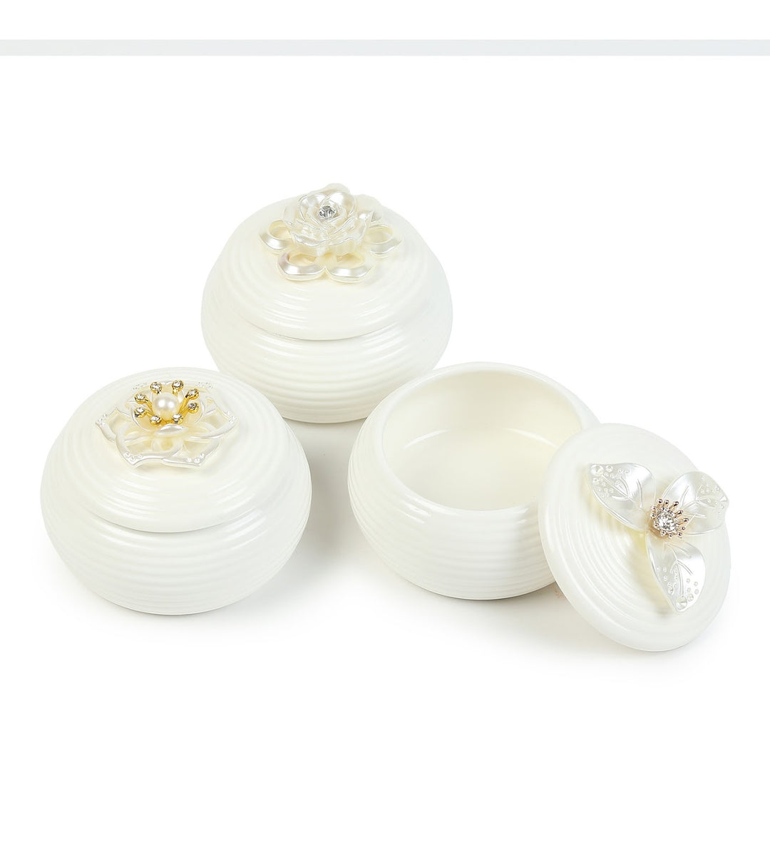 Botanique Floral Porcelain Trinket Box Set of 3 view 6