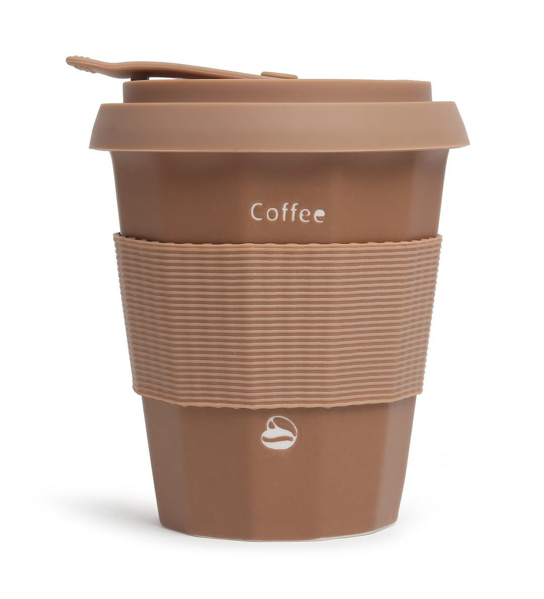 Milo Happy Ceramic Coffee Tumbler with Lid and Strap Brown view 4