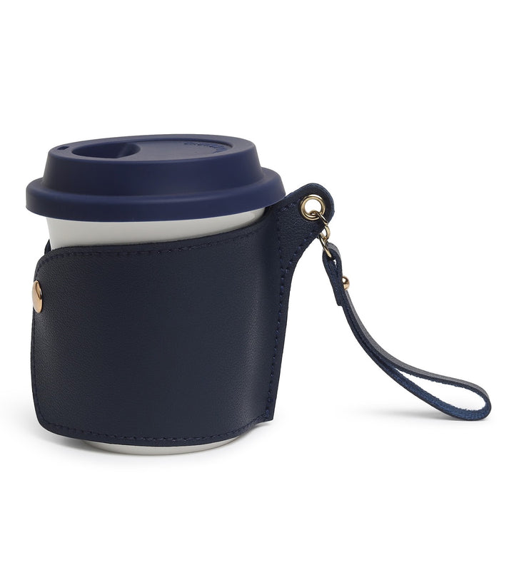 Little Latte Ceramic Coffee Tumbler with Lid Blue view 4