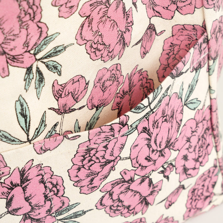 Pink Rose Print Canvas Tote Bag, View 4