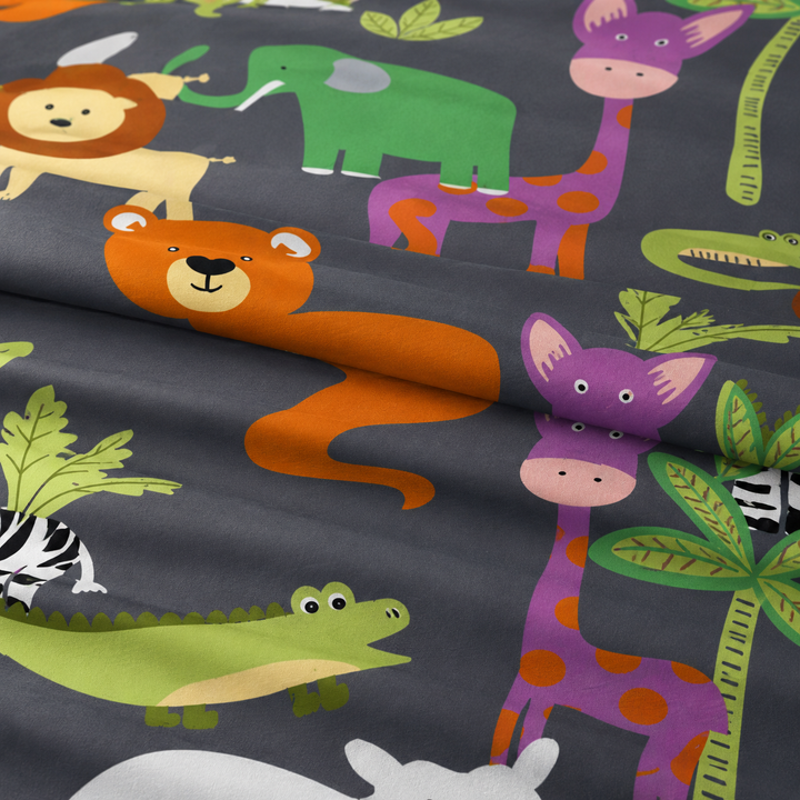 Kids Adventurous Animal Print Bedsheet