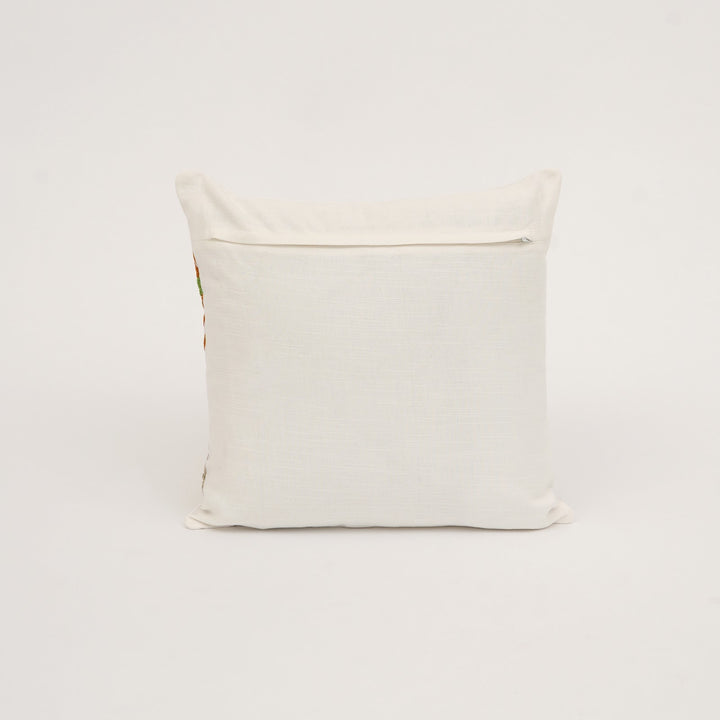 Multicolour Floral Aari Cushion Cover, View 4
