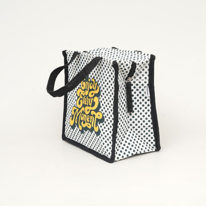 Express Jute Lunch Bag, Enjoy Every Moment, View 2