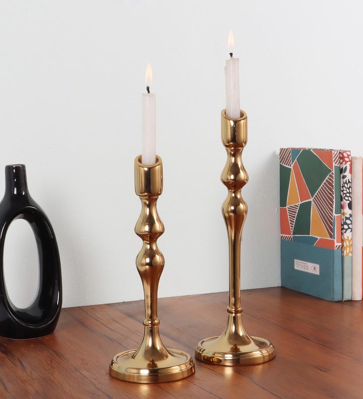 Expobazaar Lumora Small Gold Candle Holder