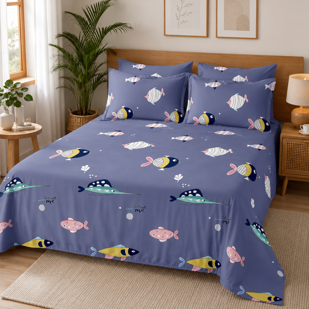Kids Playful Animal Print Bedsheet