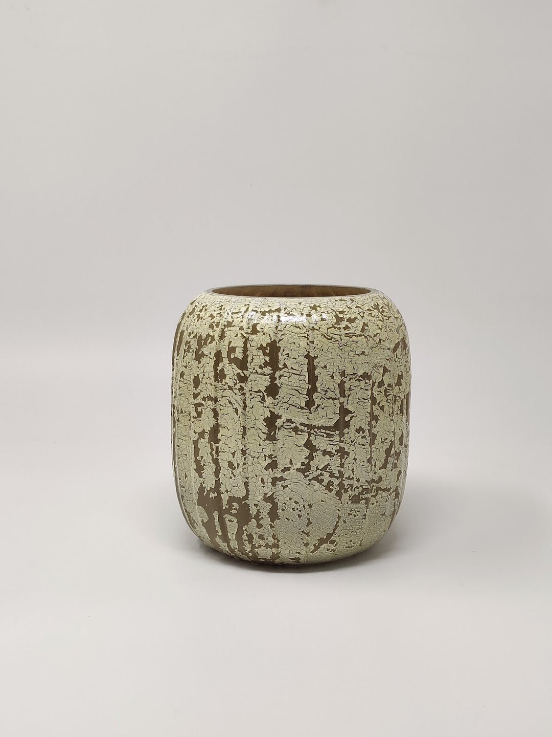 Expobazaar Crackled Brown Earthy Clay Glass Vase