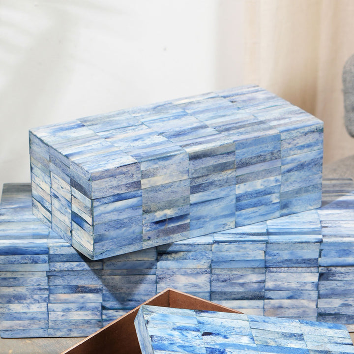 Indigo Inlay Decorative Storage Box Small