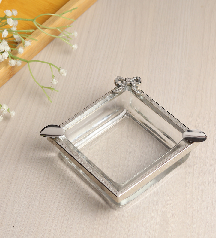 Cindra's Square Ashtray with Sculpted Spoon Rests view 2