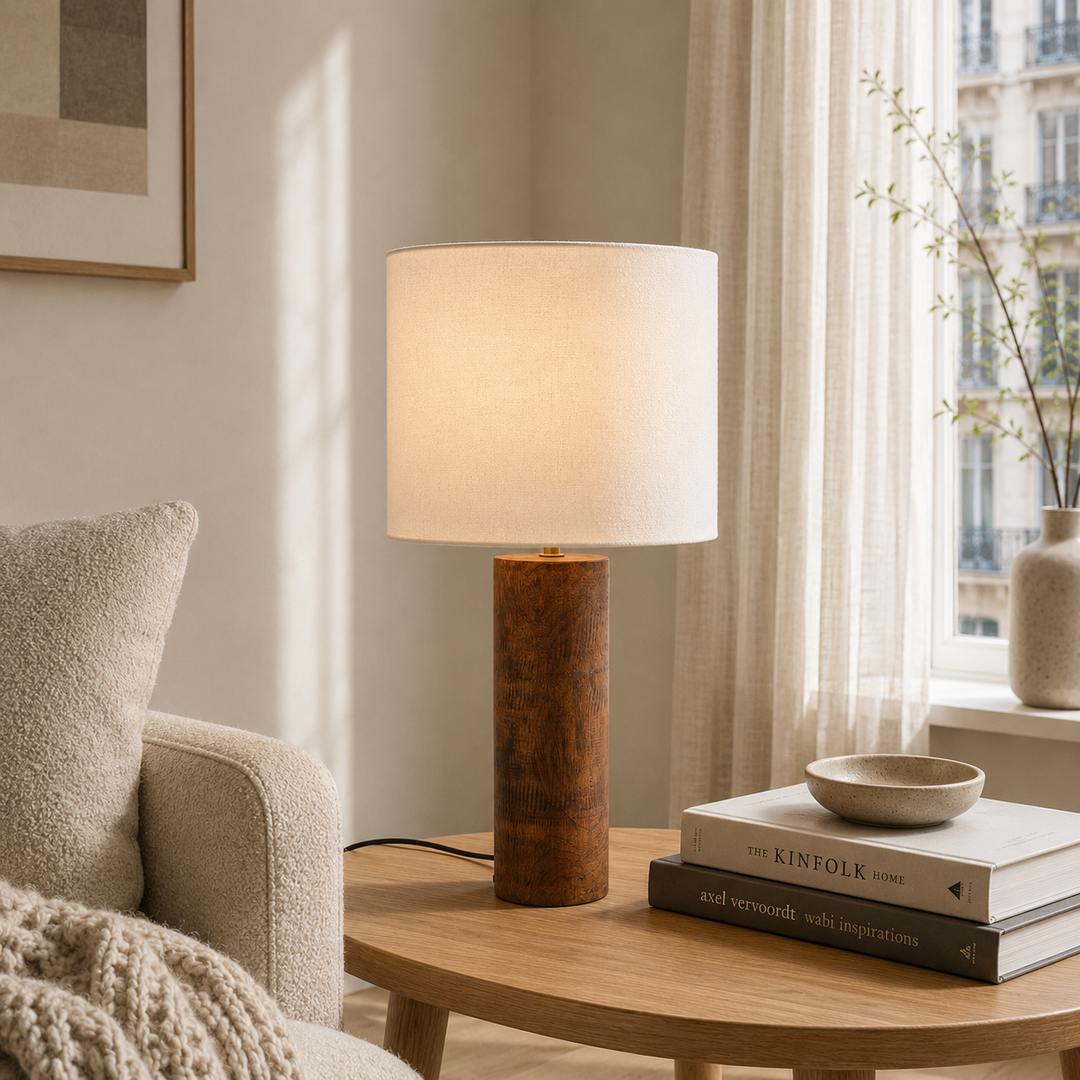 Wooden Table Lamp for Living Room & Bedroom