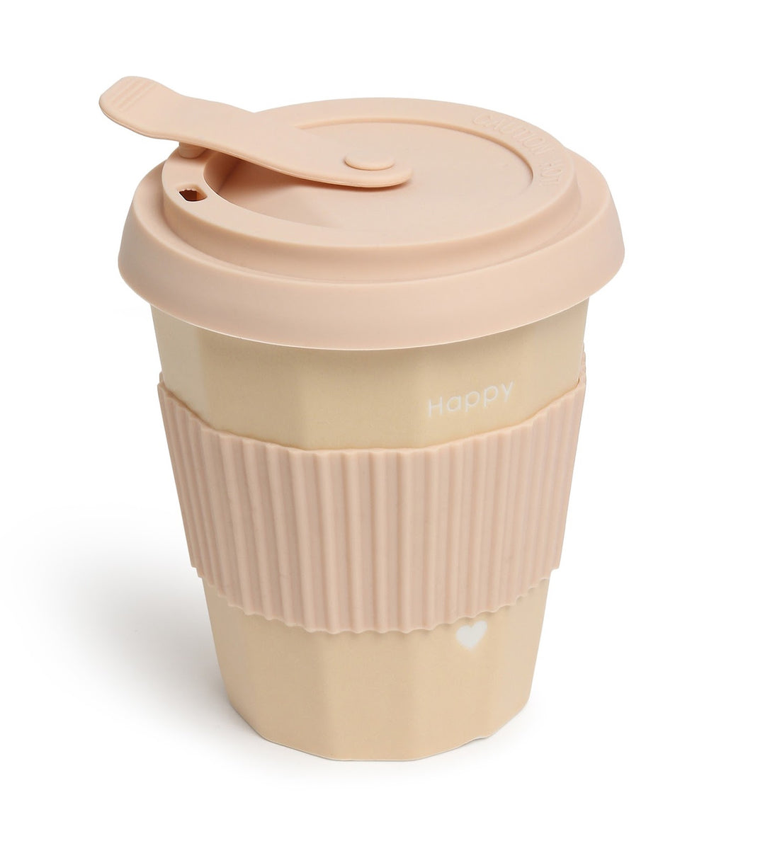 Milo Happy Ceramic Coffee Tumbler with Lid and Strap Beige view 5