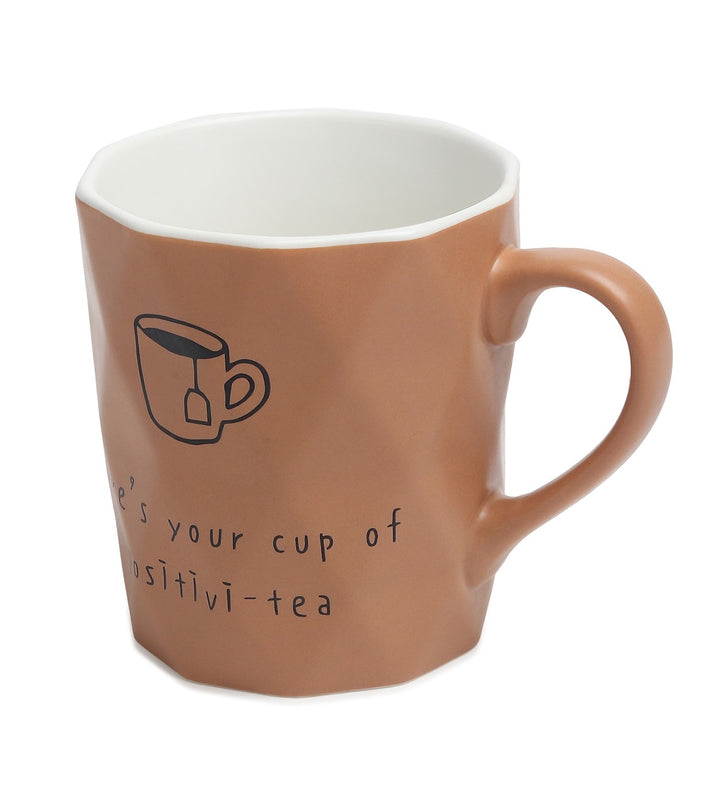 Positive-Tea Ceramic Tea Cup with Quote Pink view 5