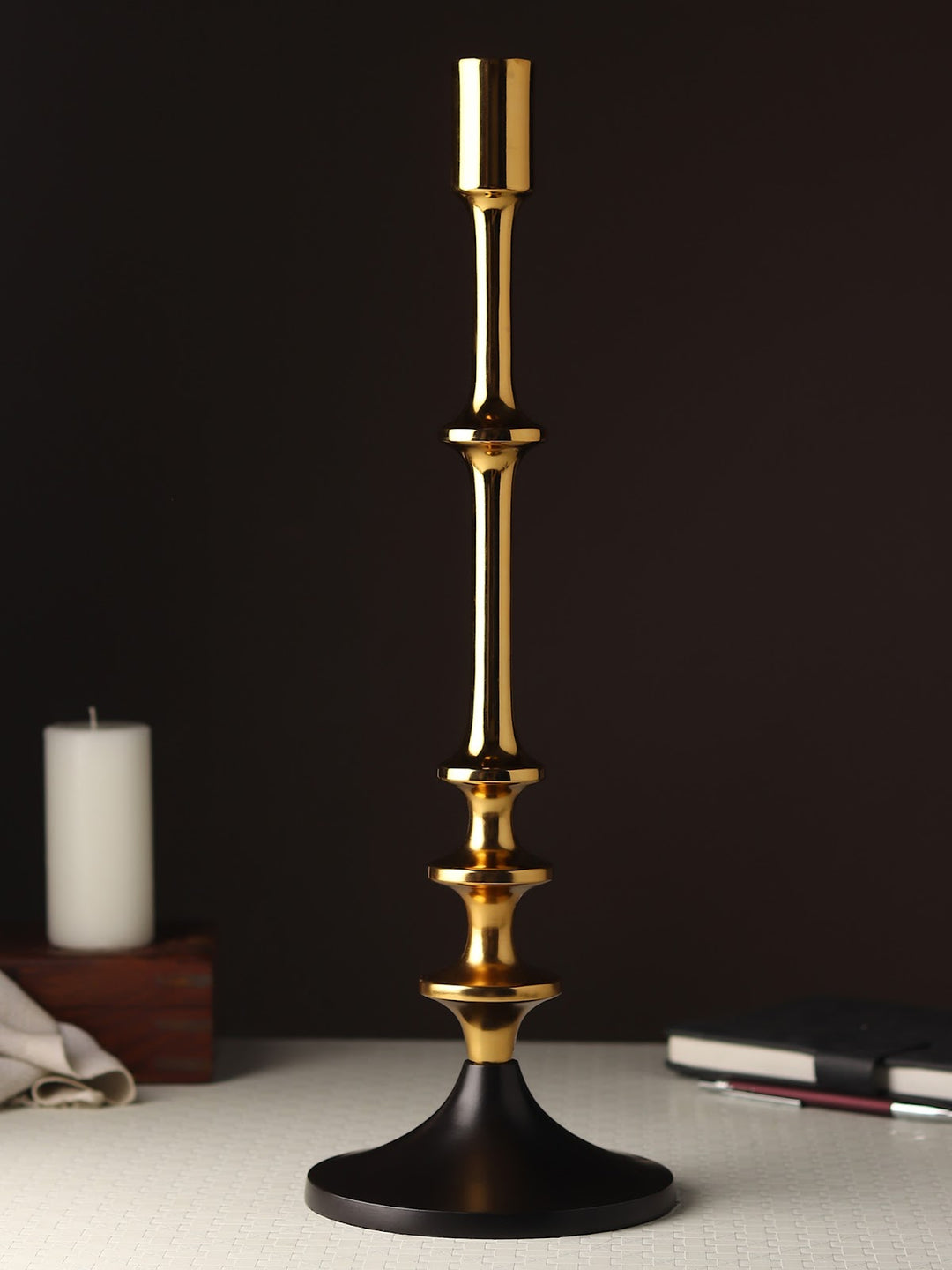 Expobazaar Aristea Gold Candle Holder Medium