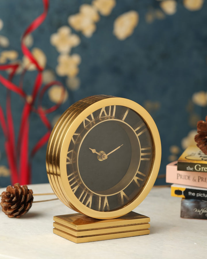 Expobazaar The Timepeice Gold Table Clock