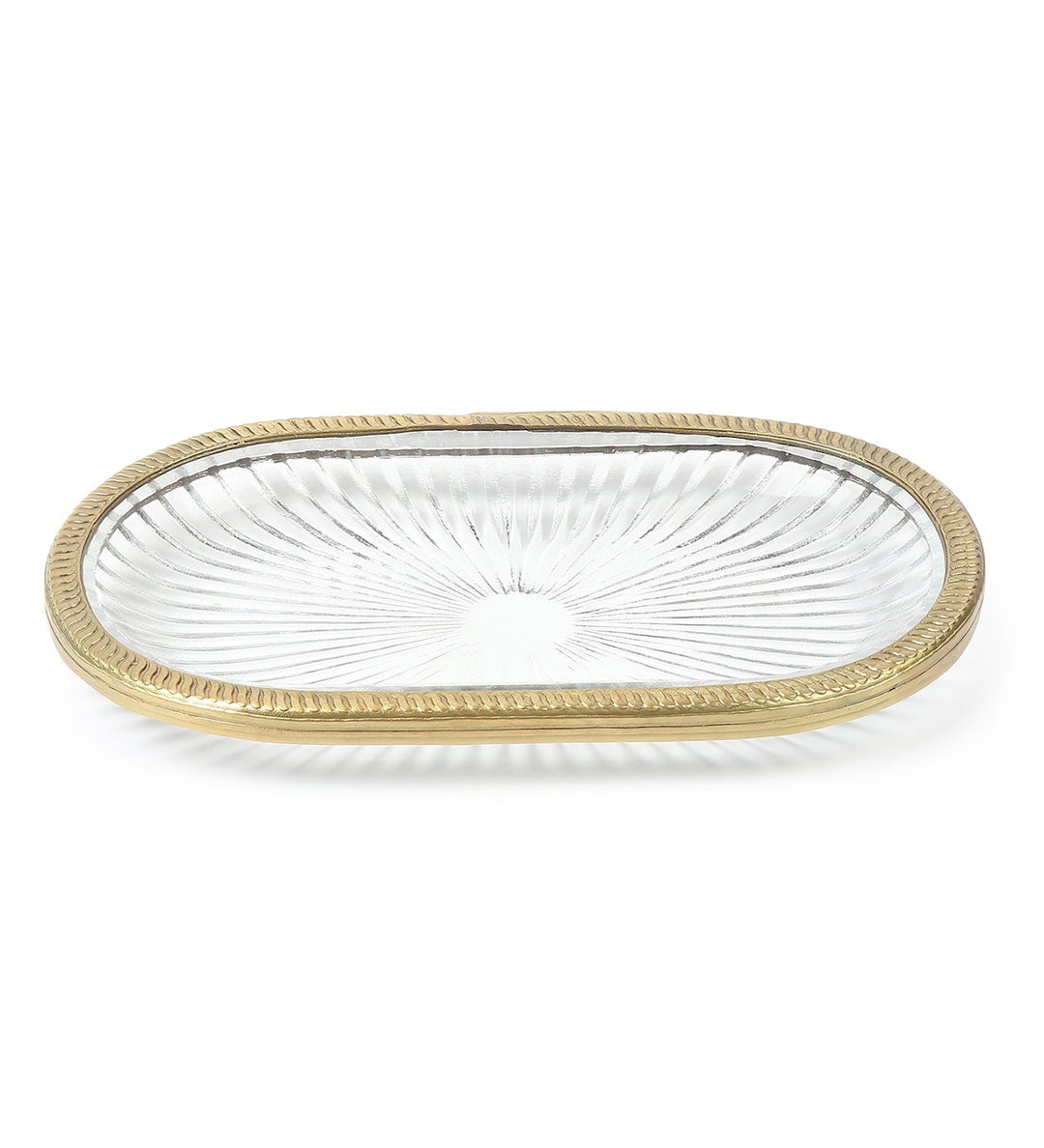 Solara Textured Trinket Tray with Metallic Rim view 4