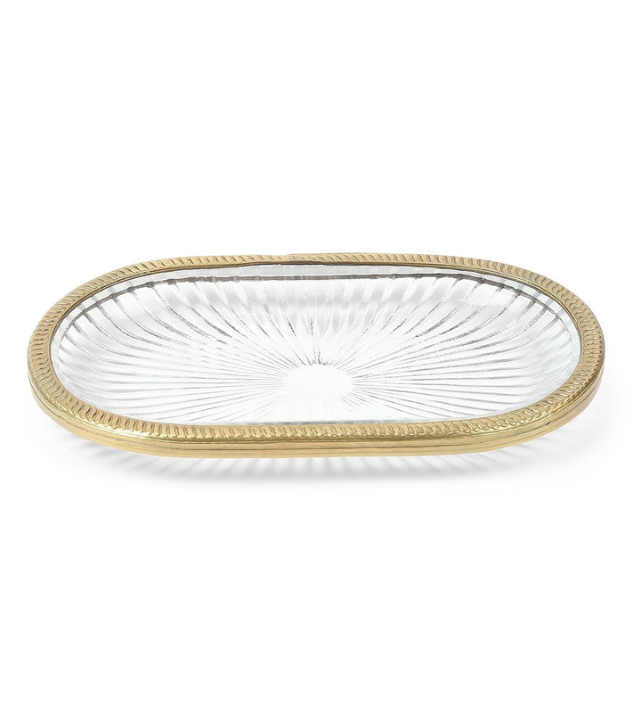 Solara Textured Trinket Tray with Metallic Rim view 4