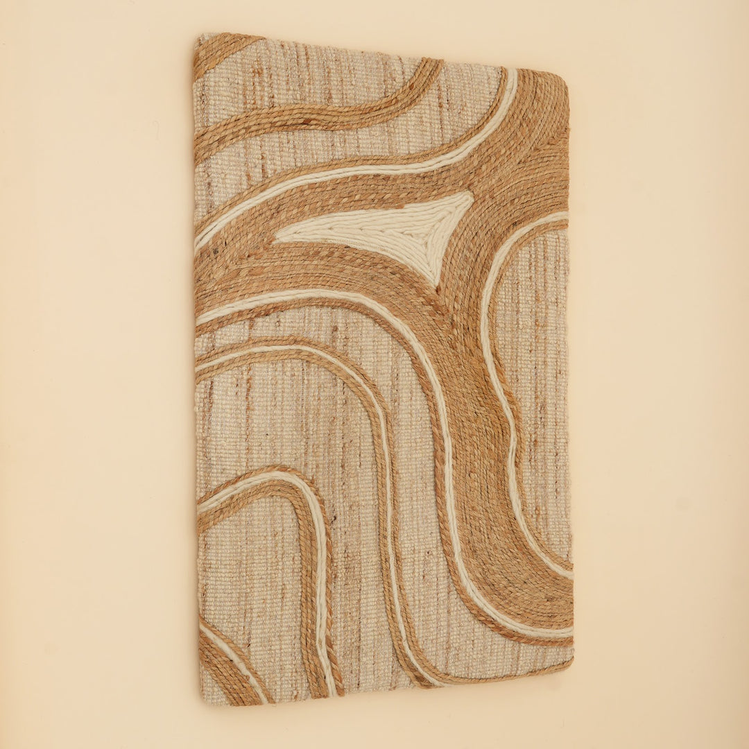 Organic Waves Jute and Wool Wall Art, View 4