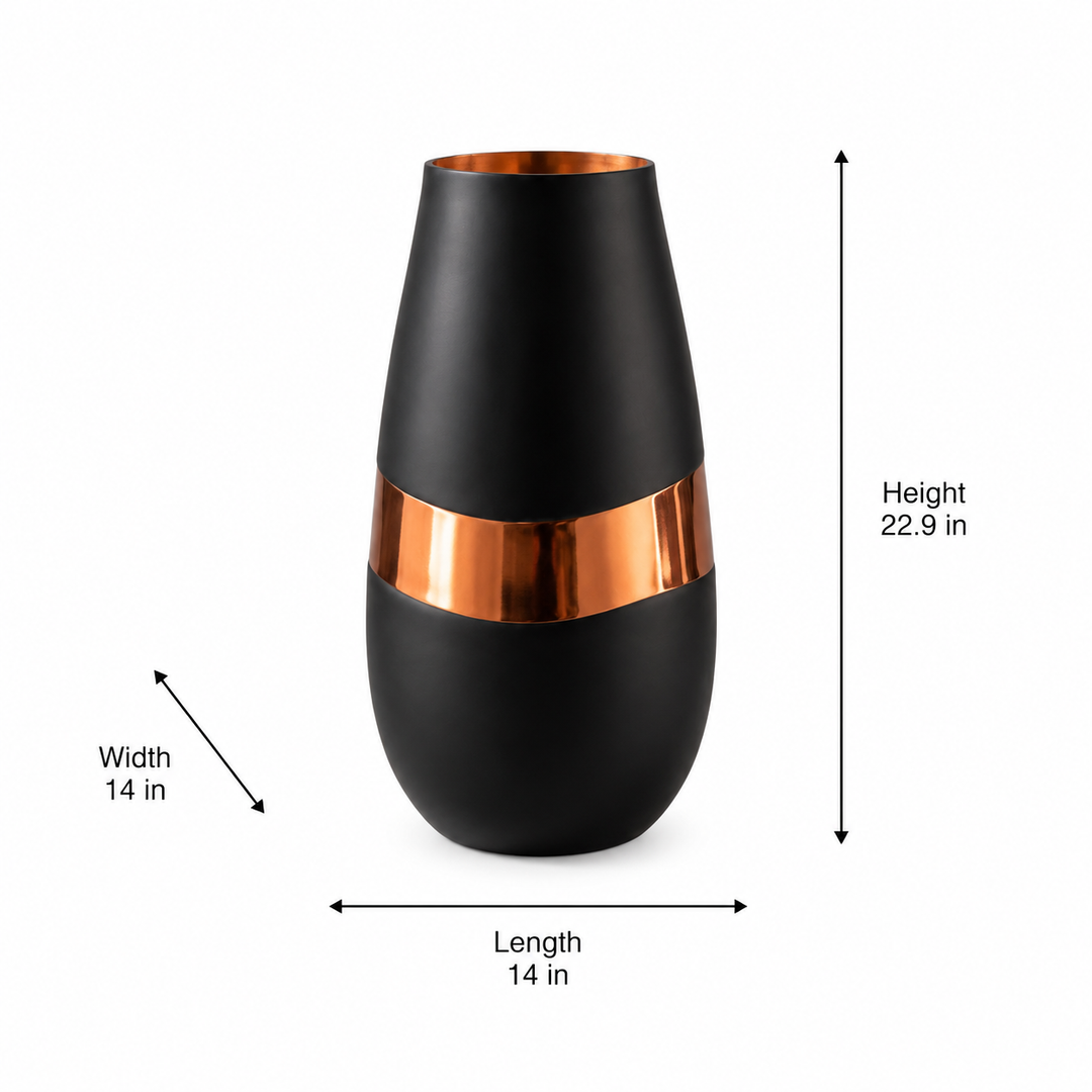 Glass Flower Vase, Black