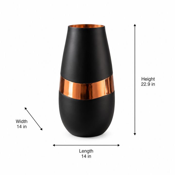 Glass Flower Vase, Black