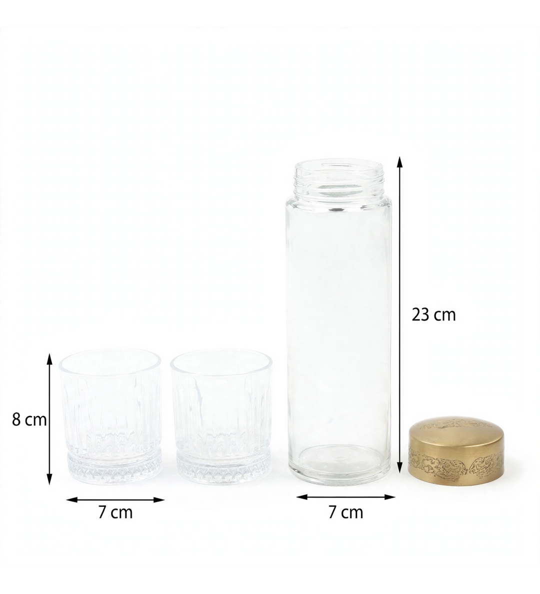 Elixir Prism Diamond Cut Glass Bottle and 2 Glasses Set view 4