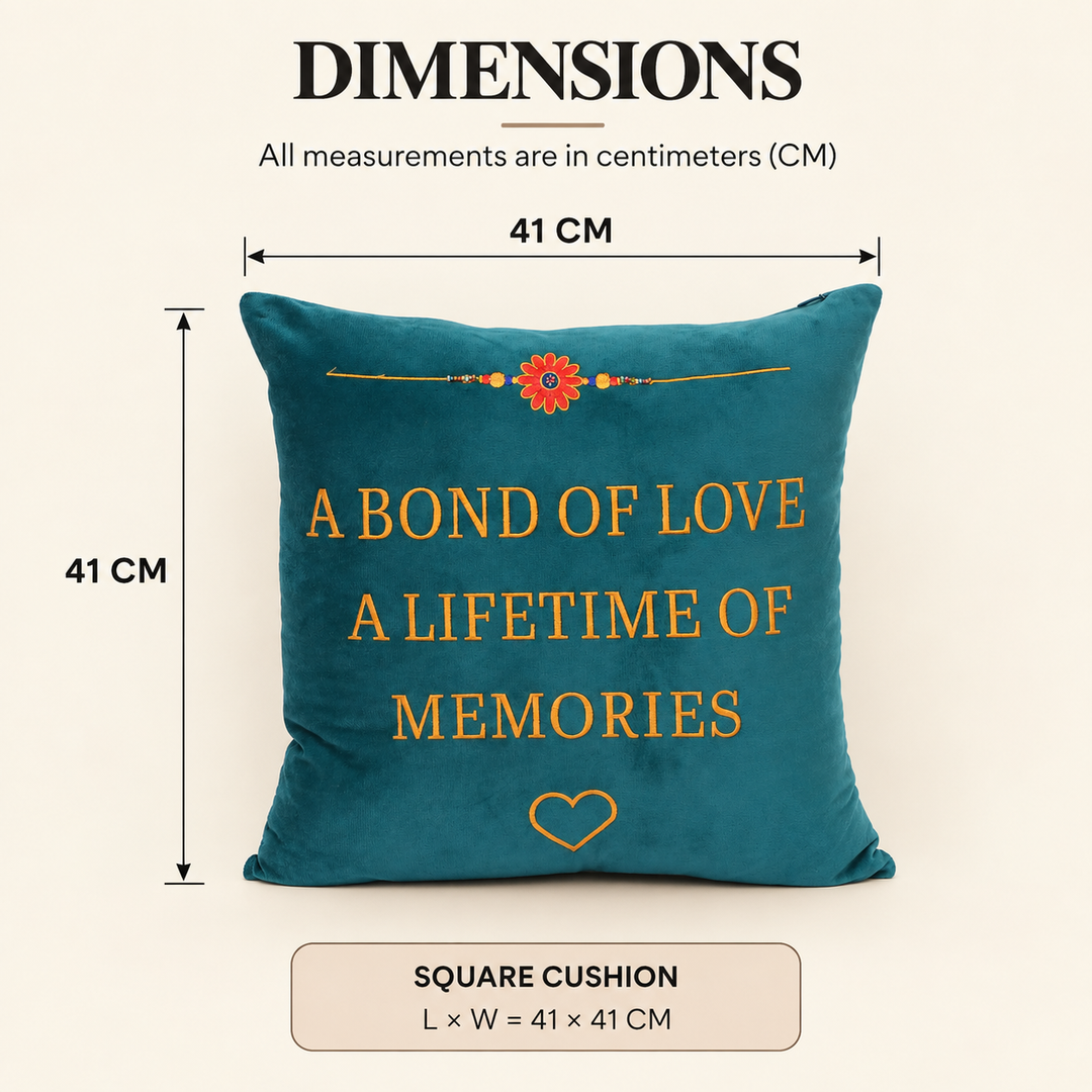 Sibling Quote Velvet Cushion 41 x 41 cm, Bond of Love, view 4