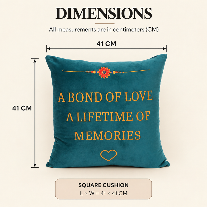 Sibling Quote Velvet Cushion 41 x 41 cm, Bond of Love, view 4