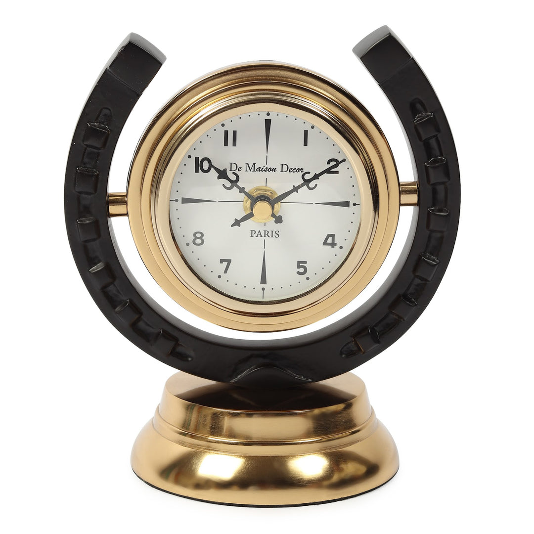 Expobazaar Equestrian Table Clock in Gold