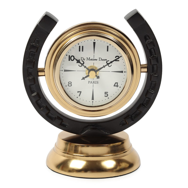 Expobazaar Equestrian Table Clock in Gold