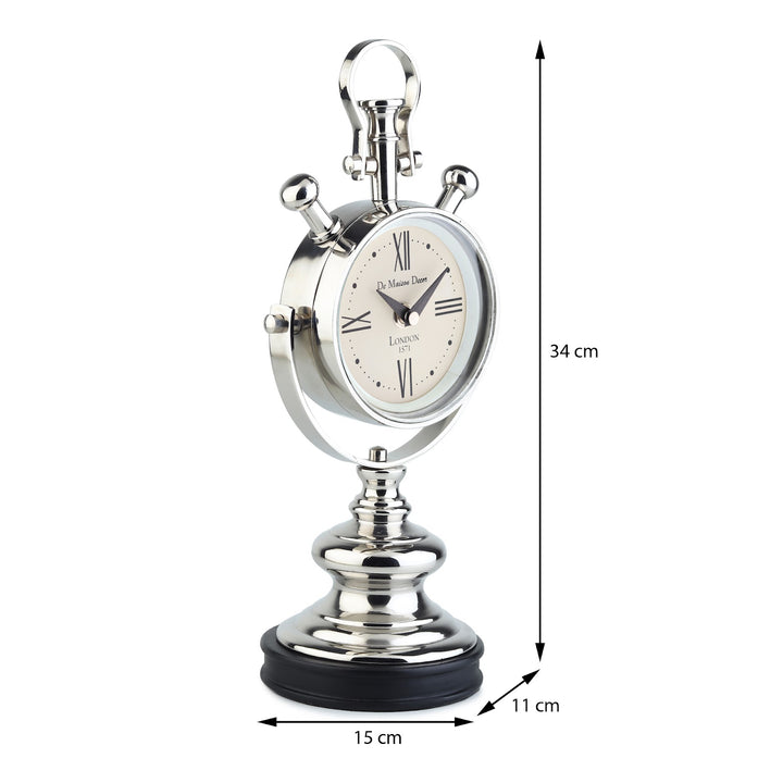 Expobazaar Aristotime Table Clock In Silver