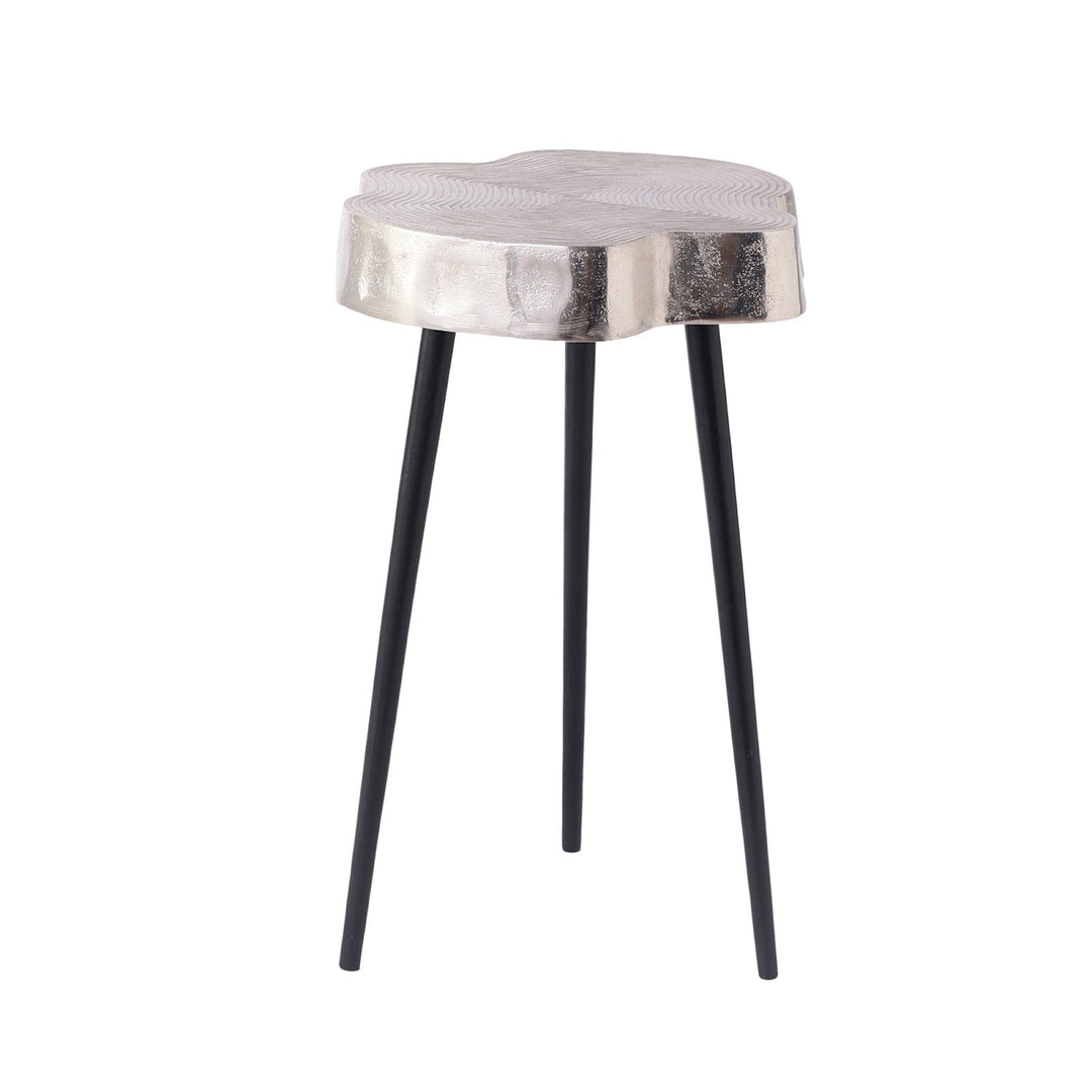 Expobazaar Sawed Log Side Table in Silver