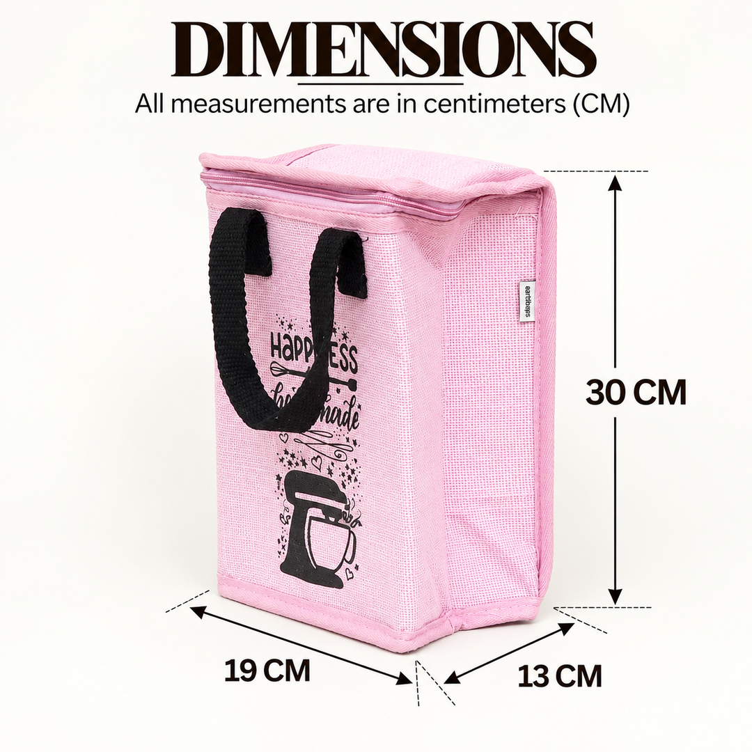 Insulated Jute Lunch Bag, Happiness Is Homemade, View 6