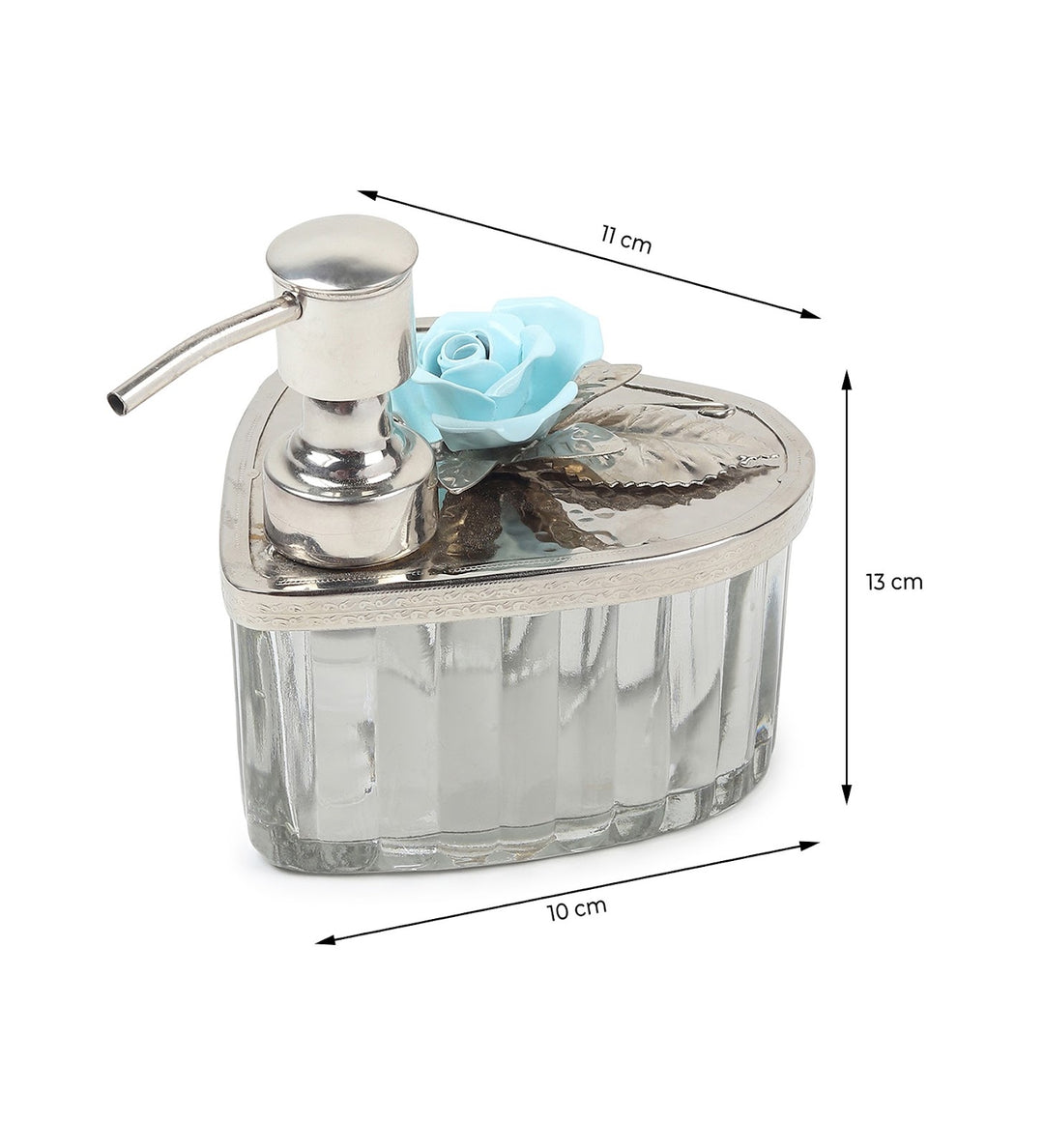 Petal Eclat Soap Dispenser with Floral Bloom Accent Blue view 3
