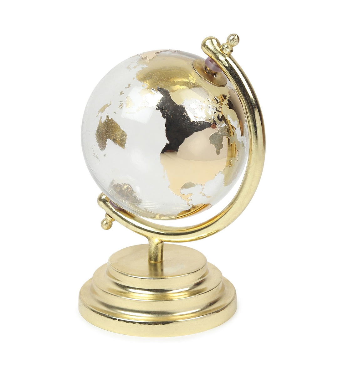 Golden Crest Transparent Globe with Antique Gold Stand view 6