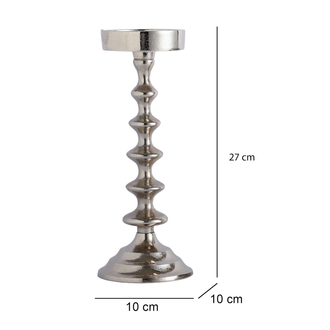 Expobazaar Ebon Whisper Silver Candle Holders
