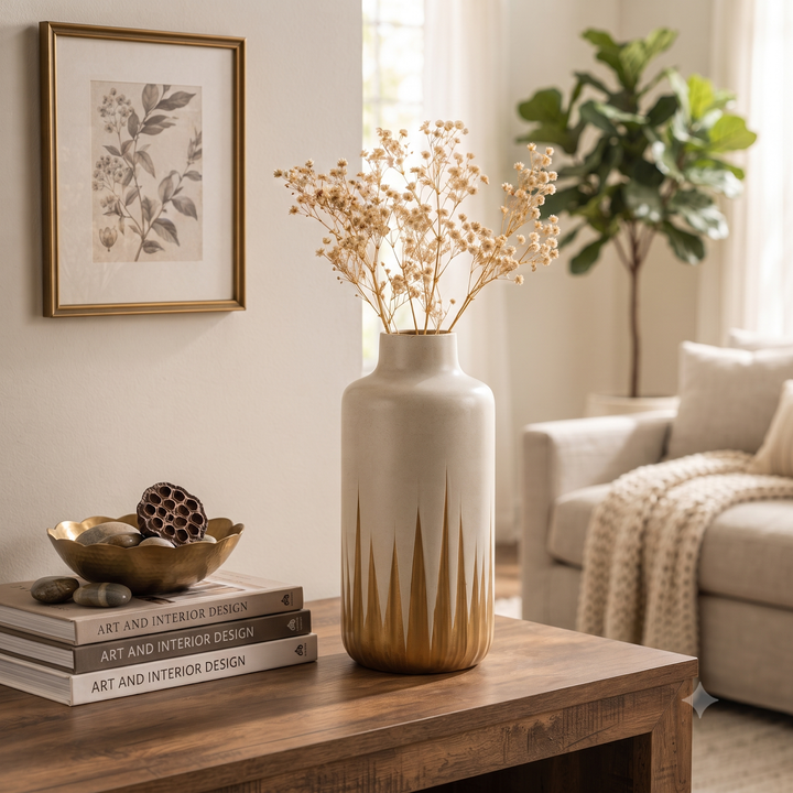 Glass Flower Vase, Silver