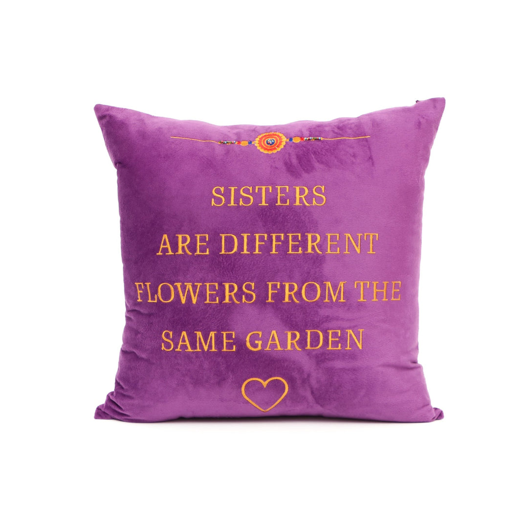 Sibling Quote Velvet Cushion 41 x 41 cm, Same Garden