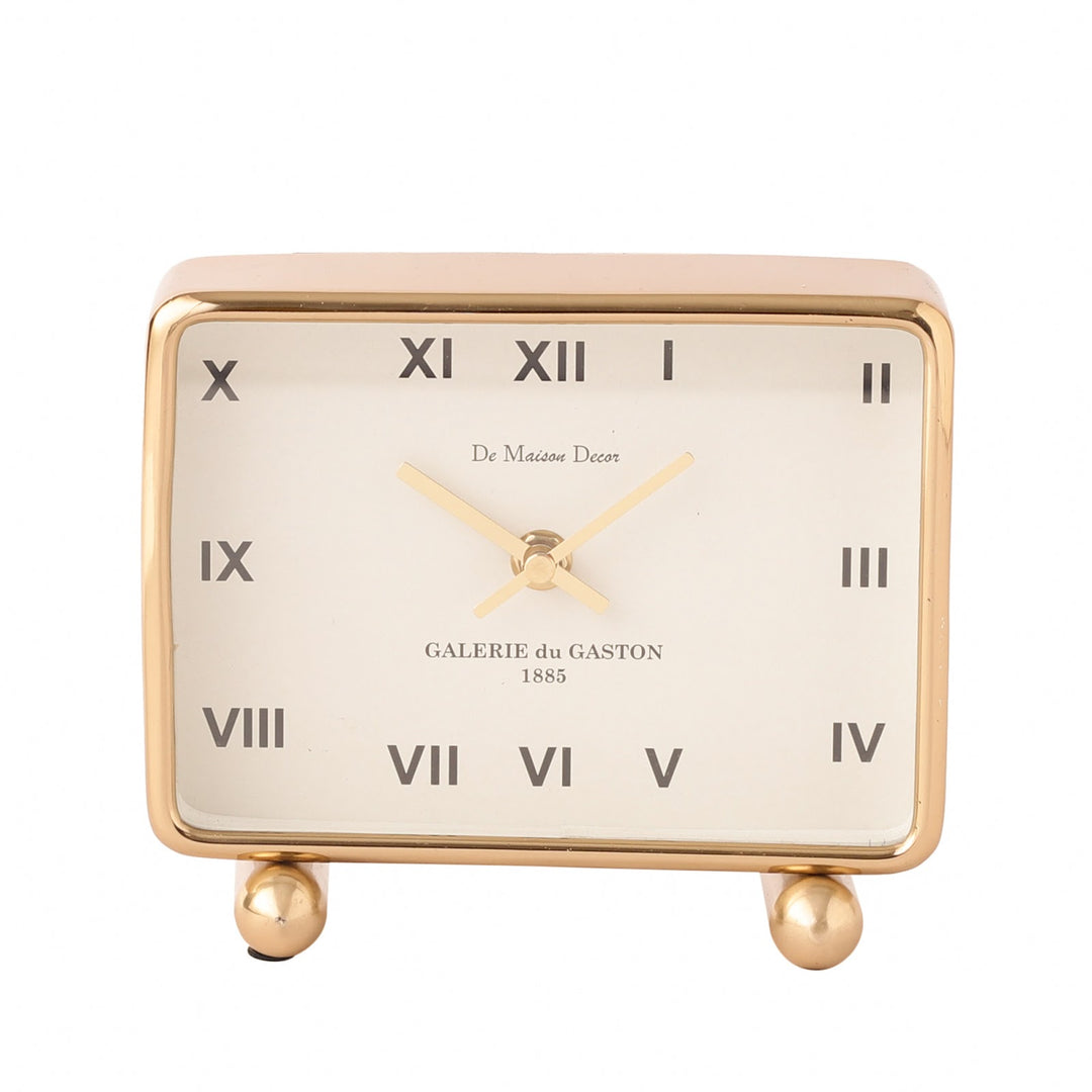 Expobazaar Mullins Gold Aluminium Table clock