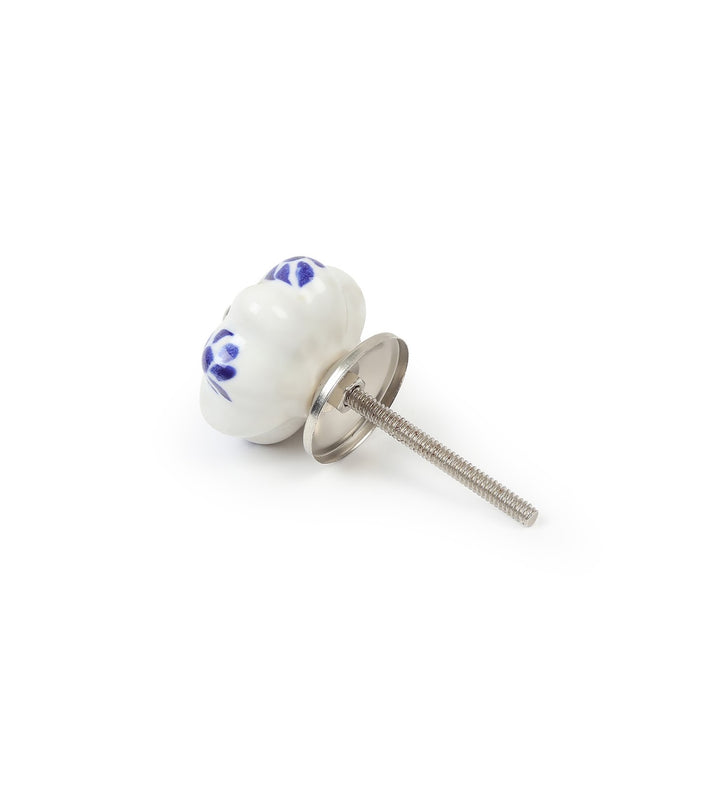 Florisca Hand Painted Blue Ceramic Cabinet Knobs Set of 6 view 5