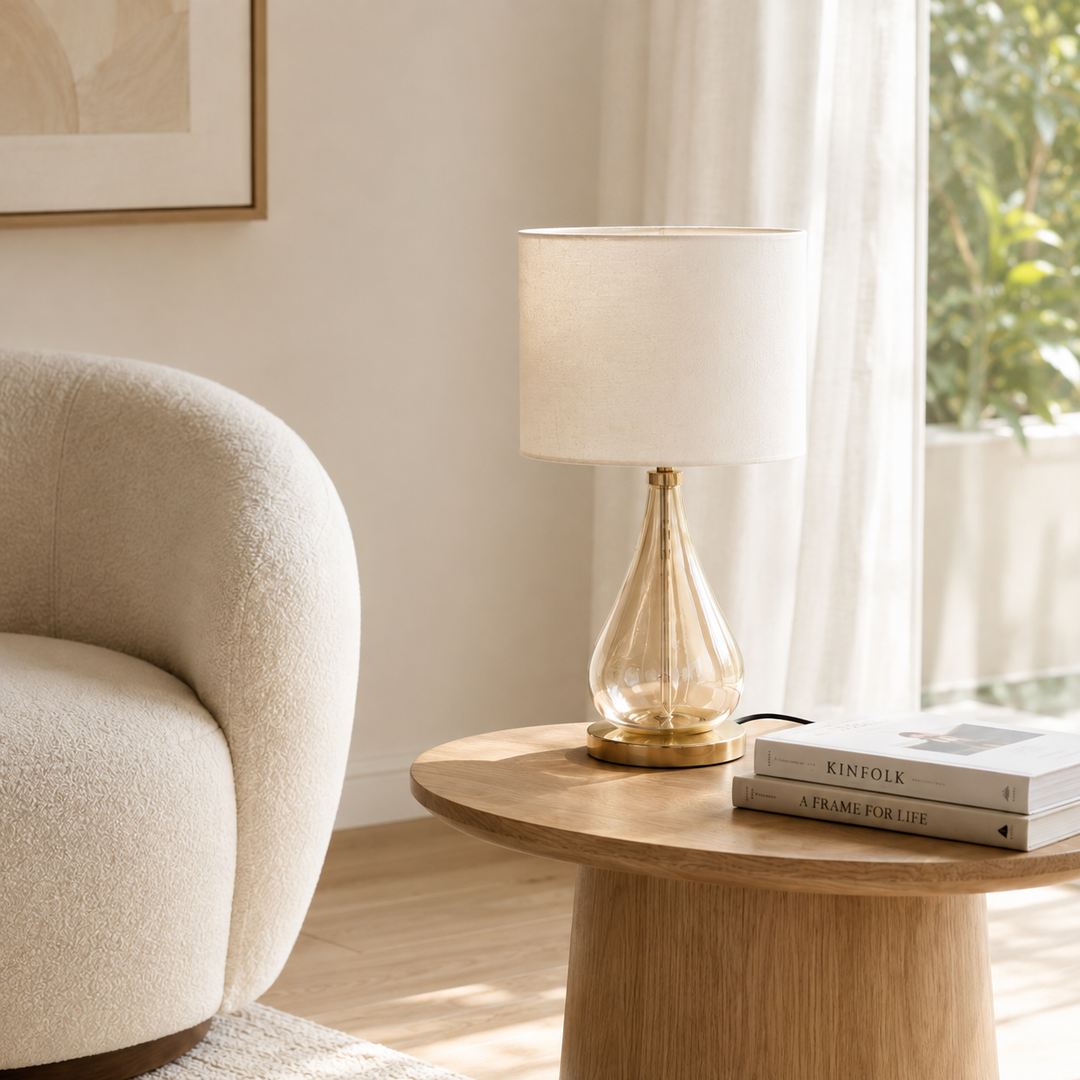 Frosted Glass Table Lamp for Living Room & Bedroom