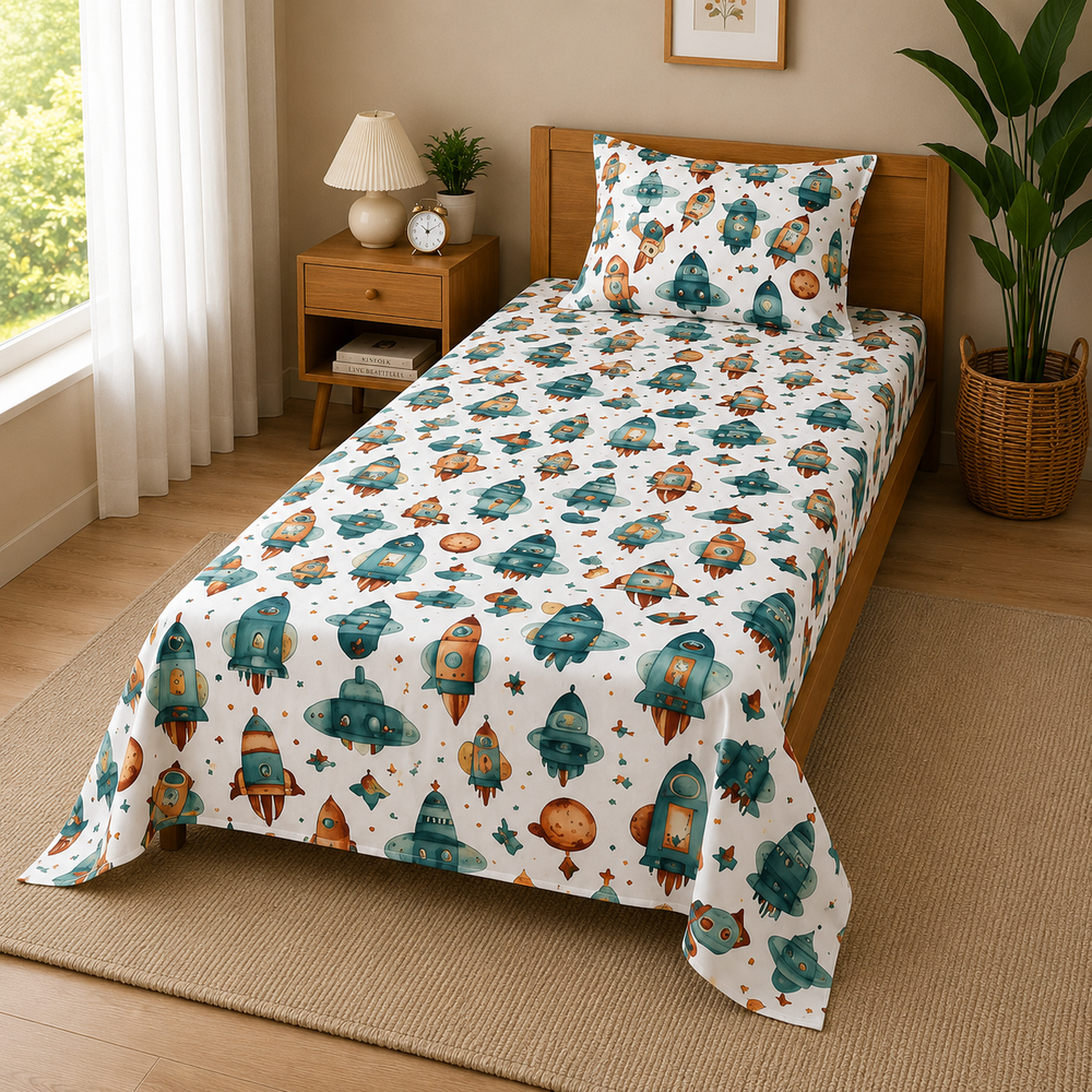 Kids Bright Animal Print Bedsheet