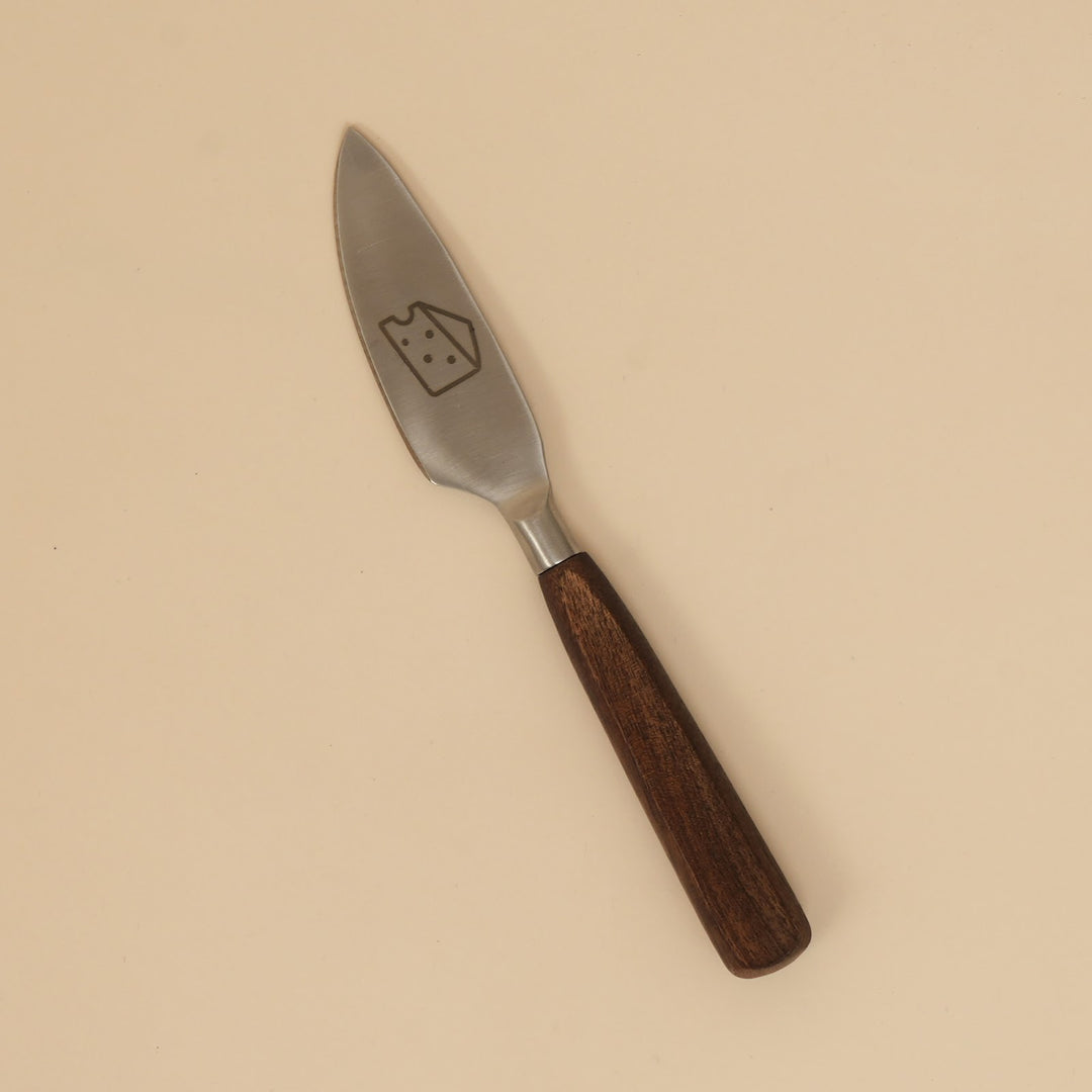 Large mango wood cheese board with knife