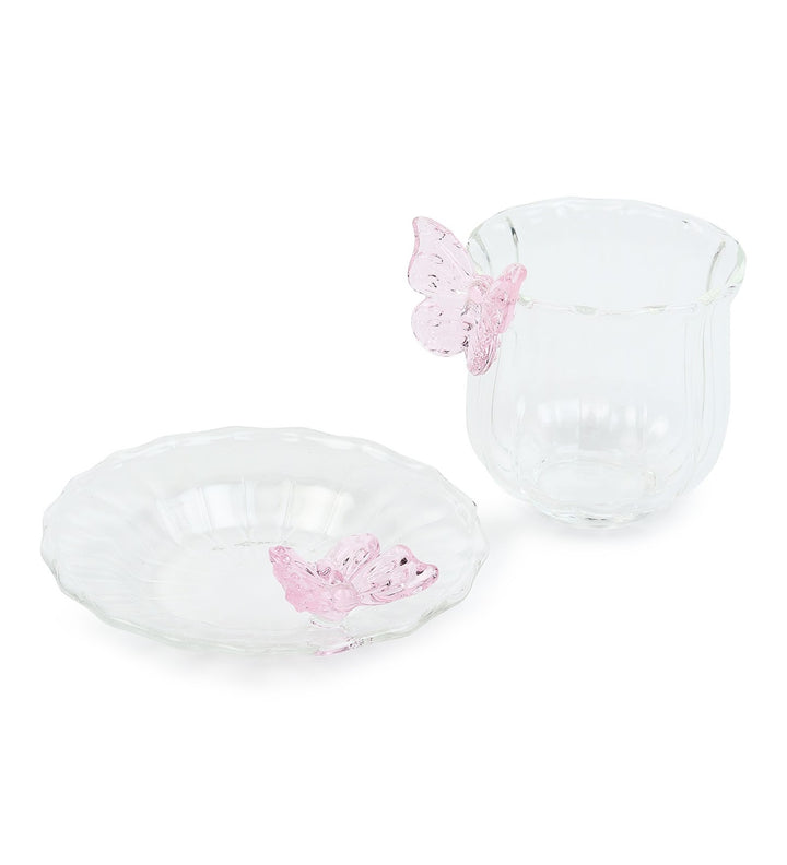 Titli Mira Butterfly Glass Cup and Saucer view 6