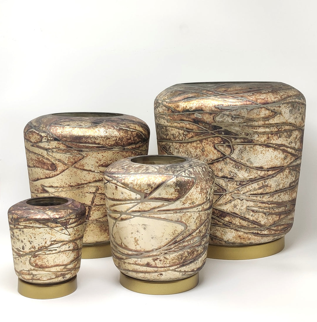 Expobazaar Antique Copper Trail Glass Hurricane