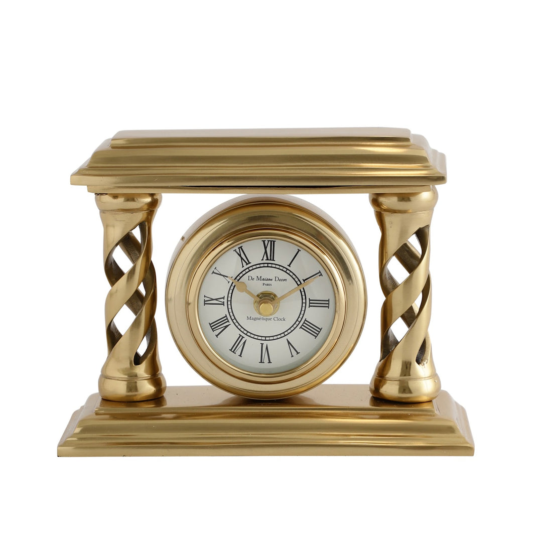 Expobazaar Gold Square Table Velor Table Clock