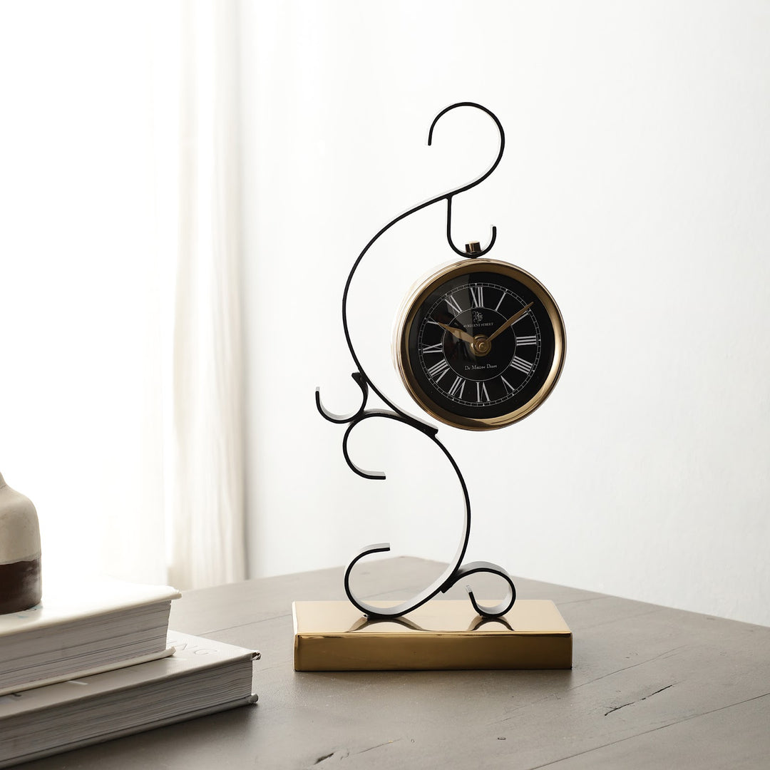 Expobazaar Black Round  Stellar Mirage Desk Clock