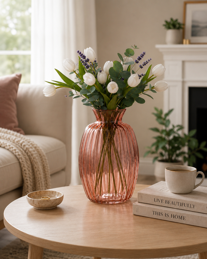 Glass Flower Vase, Lavender