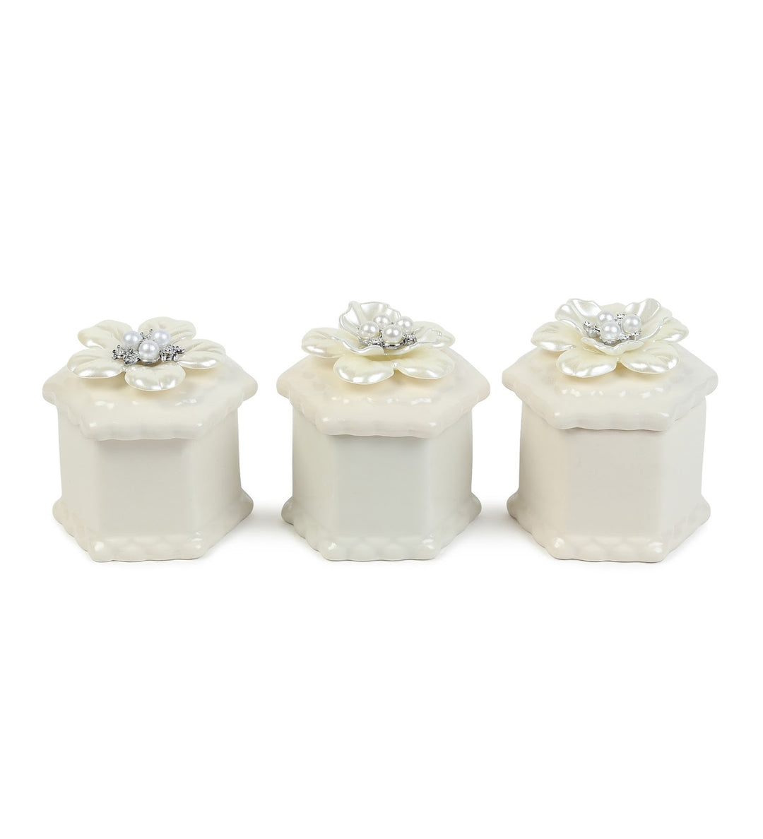 Florabelle Floral Porcelain Trinket Box Set of 3 view 4
