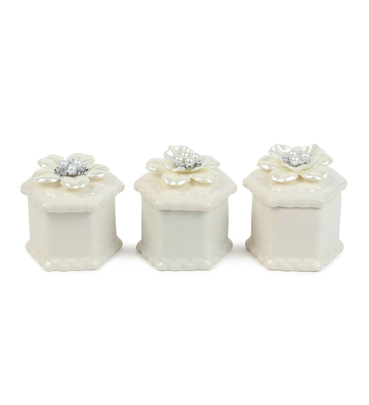 Florabelle Floral Porcelain Trinket Box Set of 3 view 4