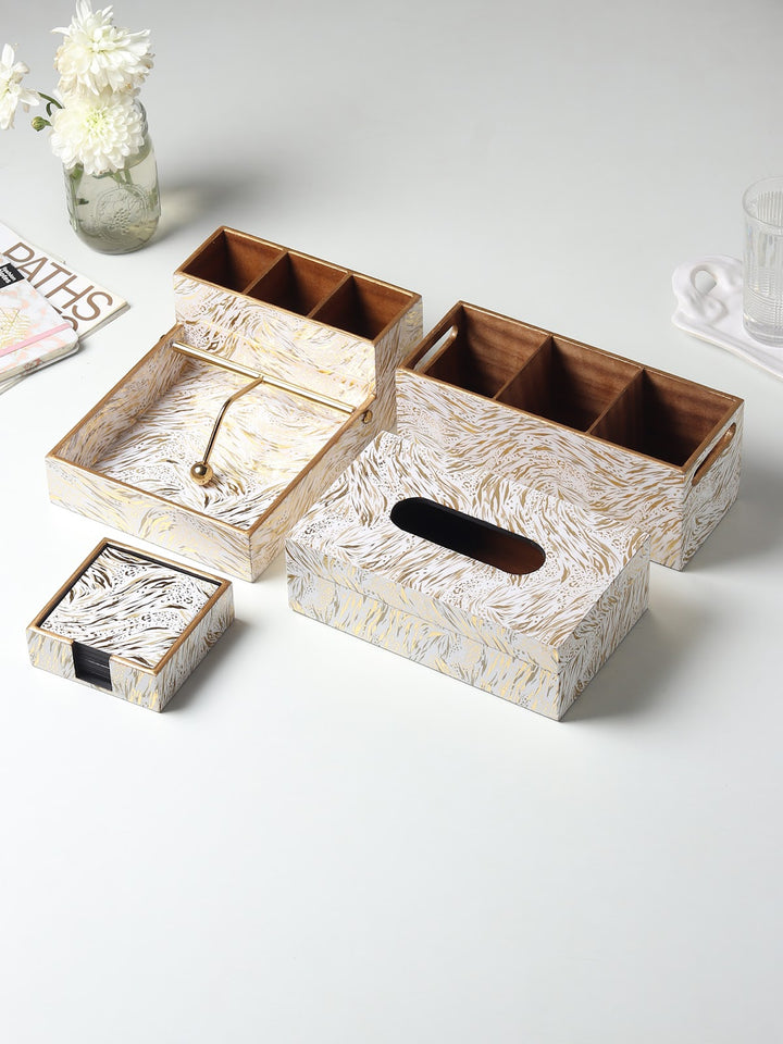 Expobazaar Zivra Gold Coaster Set of 6